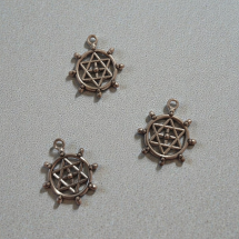 Подвеска металлическая для украшений "Шестиконечная звезда",  цена за 1 шт